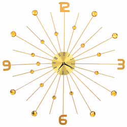 vidaXL Orologio da Parete in Metallo 70 cm Dorato - Vista aggiuntiva 2