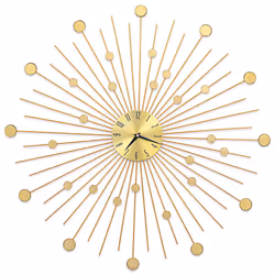 vidaXL Orologio da Parete in Metallo 70 cm Dorato - Vista aggiuntiva 2