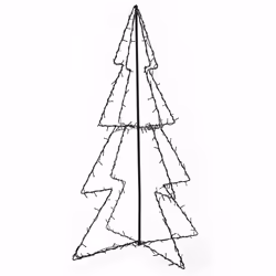 vidaXL Albero di Natale a Cono 160 LED per Interni Esterni 78x120 cm - Vista aggiuntiva 2