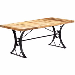 Questo elegante tavolo da pranzo in legno presenta un aspetto robusto e industriale e sarà un complemento distintivo alla vos ...