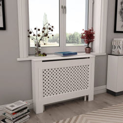 Copertura per Radiatore Bianco in mdf Opaco varie dimensioni dimensioni : 112x19x81.5 cm