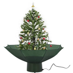 Vidaxl - Albero di Natale con Neve e Base a Ombrellone Verde 75 cm
