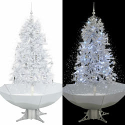 Vidaxl - Albero di Natale, Albero effetto Realistico con Neve e Base a Ombrellone Bianco 170 cm