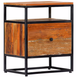 Date un'aria di eleganza della metà del secolo ai vostri interni con il nostro bellissimo comodino in legno massello di recup ...