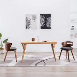 2 pz Sedie da Pranzo, Sedie da Cucina Moderne Legno Curvato e Tessuto Grigio Scuro Vidaxl
