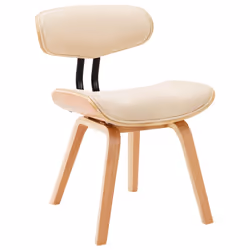 vidaXL Sedie da Pranzo 2 pz Crema in Legno Piegato e Similpelle - Vista aggiuntiva 3