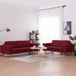 vidaXL Set Divani 2 pz in Tessuto Rosso Vino