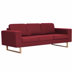 vidaXL Set Divani 2 pz in Tessuto Rosso Vino - Vista aggiuntiva 3