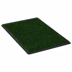 vidaXL Toilette Animali 2pz Vassoio e Prato Finto Verde 76x51x3cm WC - Vista aggiuntiva 3