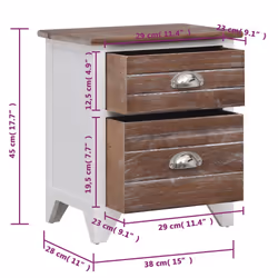 VidaXL 284048 comodino Marrone, Bianco - Vista aggiuntiva 6