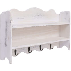 Vidaxl - Appendiabiti a Muro Bianco 50x10x30 cm in Legno 3349