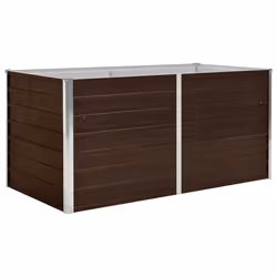 vidaXL Letto di Coltura Rialzato Marrone 160x80x77cm Acciaio Zincato - Vista aggiuntiva 2
