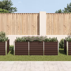 Letto Rialzato Giardino Marrone 240x80x77 cm in Acciaio Zincatocod mxl 130941 - Vista aggiuntiva 3