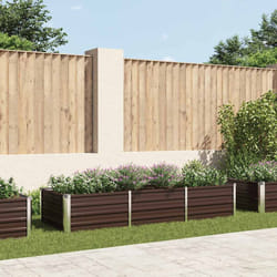 Letto Rialzato Giardino Marrone 240x80x45 cm in Acciaio Zincatocod mxl 106978