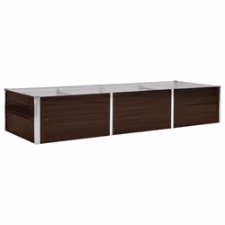 Letto Rialzato Giardino Marrone 240x80x45 cm in Acciaio Zincatocod mxl 106978