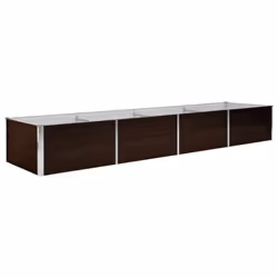 vidaXL Letto Rialzato Giardino Marrone 320x80x45 cm in Acciaio Zincato - Vista aggiuntiva 2