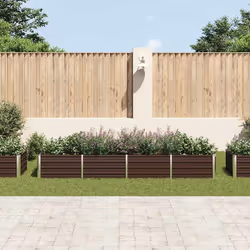 vidaXL Letto Rialzato Giardino Marrone 320x80x45 cm in Acciaio Zincato - Vista aggiuntiva 3