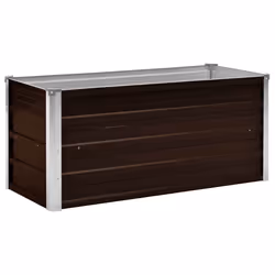 vidaXL Letto Rialzato Giardino Marrone 100x40x45 cm in Acciaio Zincato - Vista aggiuntiva 2