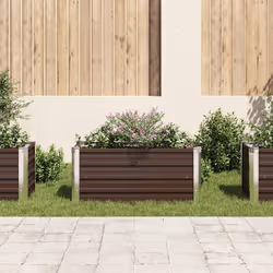 vidaXL Letto Rialzato Giardino Marrone 100x40x45 cm in Acciaio Zincato - Vista aggiuntiva 3