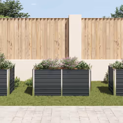 vidaXL Fioriera Rialzata Antracite 160x80x77 cm in Acciaio Zincato - Vista aggiuntiva 3