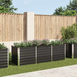 Fioriera per Giardino Antracite 240x80x77 cm in Acciaio Zincatocod mxl 130349