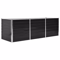 Fioriera per Giardino Antracite 240x80x77 cm in Acciaio Zincatocod mxl 130349 - Vista aggiuntiva 2