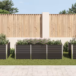 Fioriera per Giardino Antracite 240x80x77 cm in Acciaio Zincatocod mxl 130349 - Vista aggiuntiva 3