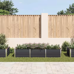 vidaXL Letto Rialzato Giardino Antracite 240x80x45 cm Acciaio Zincato - Vista aggiuntiva 3