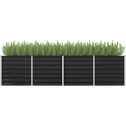 Vidaxl - Fioriere, Letto Rialzato Giardino Antracite 320x80x77 cm Acciaio Zincato