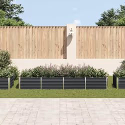 vidaXL Letto Rialzato Giardino Antracite 320x80x45 cm Acciaio Zincato - Vista aggiuntiva 3