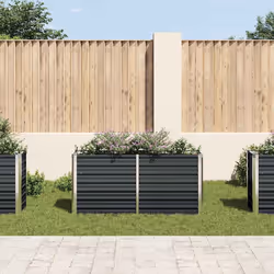 vidaXL Letto Rialzato Giardino Antracite 160x40x77 cm Acciaio Zincato - Vista aggiuntiva 3