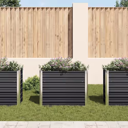 vidaXL Fioriera per Giardino Antracite 100x40x77 cm in Acciaio Zincato - Vista aggiuntiva 3