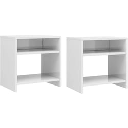 Set 2 Comodini da Camera da Letto, Tavolini da notte Lucidi Bianchi 40x30x40 cm in Truciolato Vidaxl