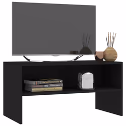 vidaXL Mobile Porta TV Nero 80x40x40 cm in Legno Multistrato - Vista aggiuntiva 3