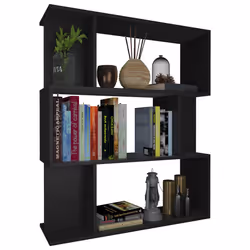 vidaXL Libreria/Divisorio Nero 80x24x96 cm in Legno Multistrato - Vista aggiuntiva 3