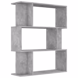 vidaXL Libreria/Divisorio Grigio Cemento 80x24x96 cm Legno Multistrato - Vista aggiuntiva 2