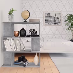 vidaXL Libreria/Divisorio Grigio Cemento 80x24x96 cm Legno Multistrato - Vista aggiuntiva 3