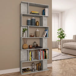 Libreria/Divisorio, Scaffale Grigio Cemento 80x24x192 cm in Truciolato Vidaxl