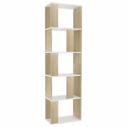 VidaXL 800113, Quercia, Bianco, 5 ripiani, Legno, Legno, 450 mm, 240 mm