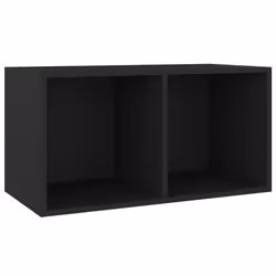 vidaXL Contenitore per Vinili Nero 71x34x36 cm in Legno Multistrato - Vista aggiuntiva 2