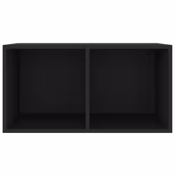 vidaXL Contenitore per Vinili Nero 71x34x36 cm in Legno Multistrato - Vista aggiuntiva 3