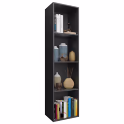 vidaXL Libreria/Mobile TV Nero 36x30x143 cm in Legno Multistrato - Vista aggiuntiva 3