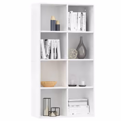 vidaXL Libreria/Credenza Bianca 66x30x130 cm in Legno Multistrato - Vista aggiuntiva 3