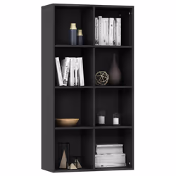 vidaXL Libreria/Credenza Nera 66x30x130 cm in Legno Multistrato - Vista aggiuntiva 3