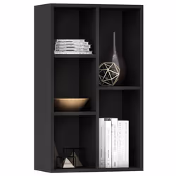 vidaXL Libreria/Credenza Nera 50x25x80 cm in Legno Multistrato - Vista aggiuntiva 3