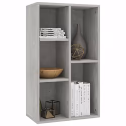 vidaXL Libreria/Credenza Grigio Cemento 50x25x80 cm Legno Multistrato - Vista aggiuntiva 3