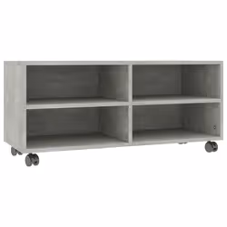 vidaXL Mobile TV con Ruote Grigio Cemento 90x35x35 cm in Multistrato - Vista aggiuntiva 2