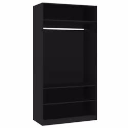 vidaXL Armadio Nero 100x50x200 cm in Legno Multistrato - Vista aggiuntiva 2