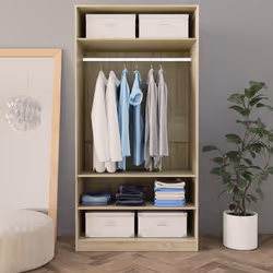 vidaXL Armadio Rovere Sonoma 100x50x200 cm in Legno Multistrato - Vista aggiuntiva 3