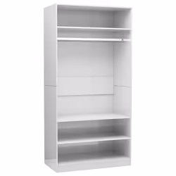 vidaXL Armadio Bianco Lucido 100x50x200 cm in Legno Multistrato - Vista aggiuntiva 2